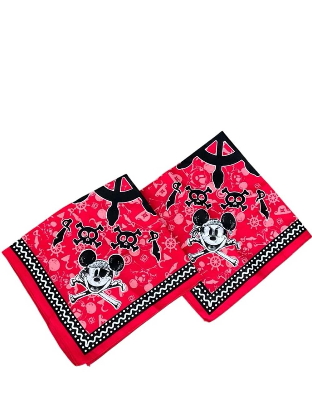 Disney Mickey Pirate Bandana Scarf Skull Red NEW